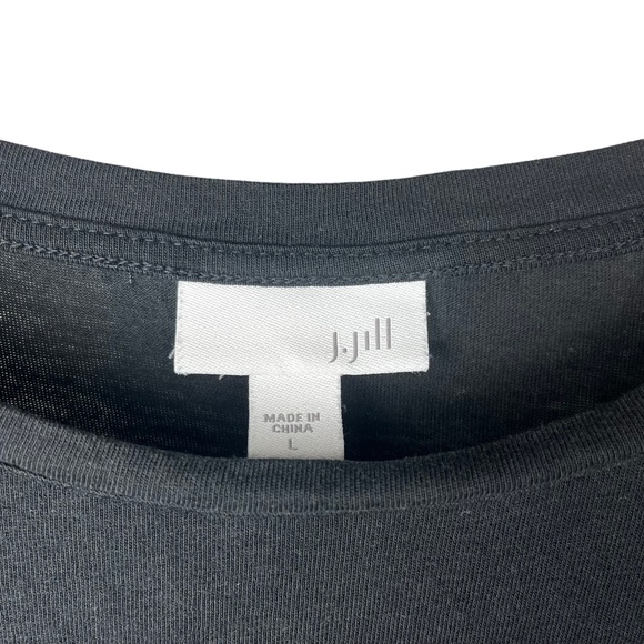 J. Jill Long Sleeve Black Striped Hem with Back Pleat Top - Picture 6 of 6